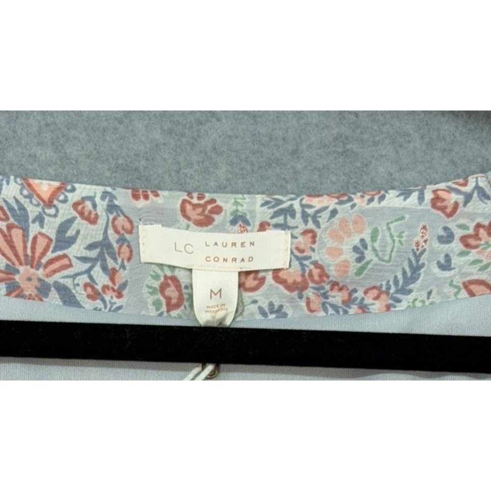 LC Lauren Conrad Playful Paisley Midi Dress Blue Pink Floral Cottagecore Medium - Picture 3 of 16